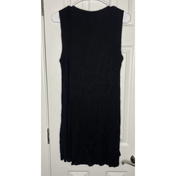 Lauren Moshi Women's Sleeveless Long Tie Dye Tongue Pajama Tank Dress Black Sz M - Picture 5 of 7